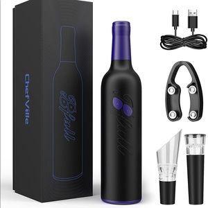 NEW! Unique Electric Wine Bottle Opener USB Rechargeable Foil Cutter Aerator